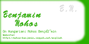 benjamin mohos business card